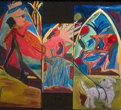 Walking-the-dog'92--48.5x55